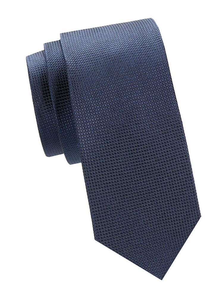 Saks Fifth Avenue Men's Graph Check Silk Tie - Navy Cover