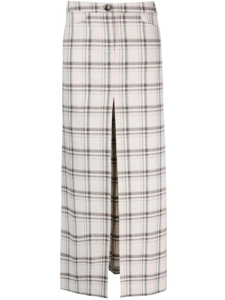 Patrizia Pepe check-pattern maxi skirt - Grey Cover