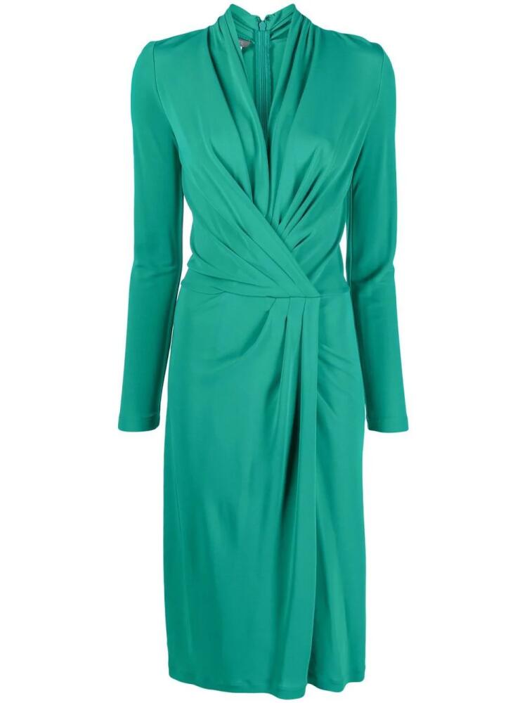 Alberta Ferretti twisted-front long-sleeved midi dress - Green Cover