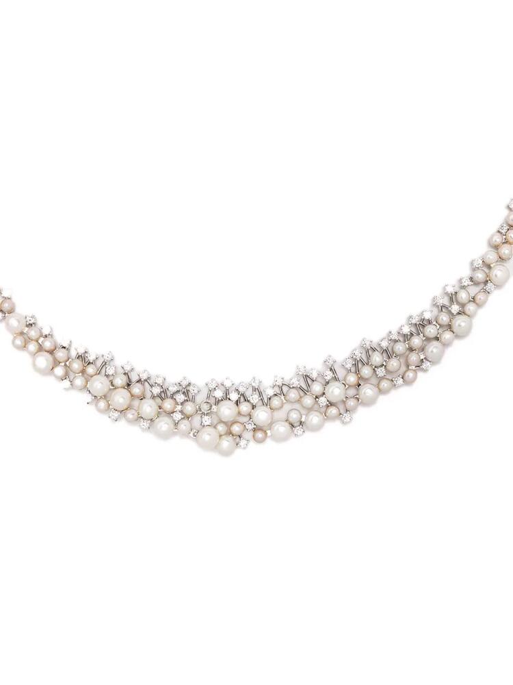 APM Monaco chunky pearl adjustable necklace - Silver Cover