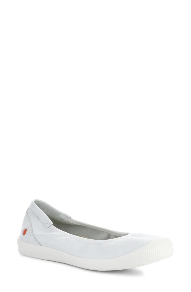 Softinos by Fly London Ilme Ballet Flat in White Smooth Cover