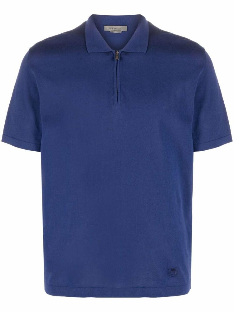 Corneliani zip-up polo shirt - Blue Cover