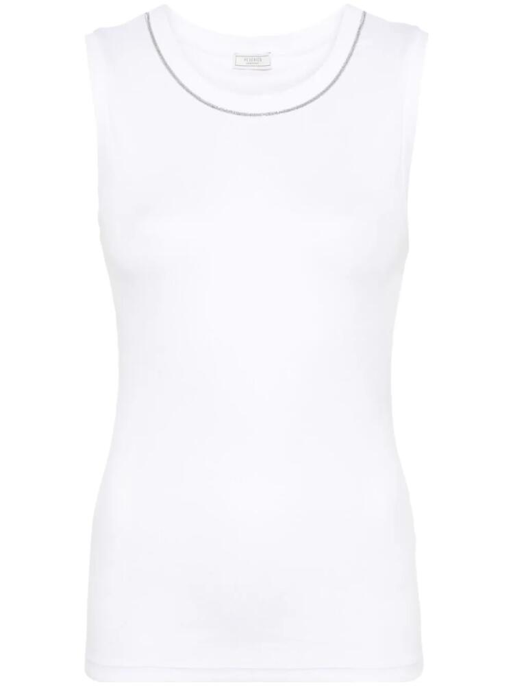 Peserico fine-ribbed tank top - White Cover