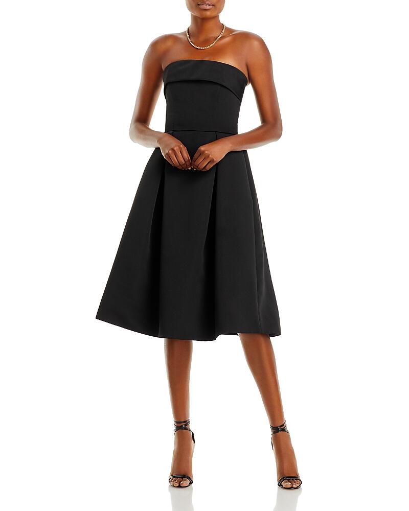 Amsale Foldover Strapless Midi Dress Cover