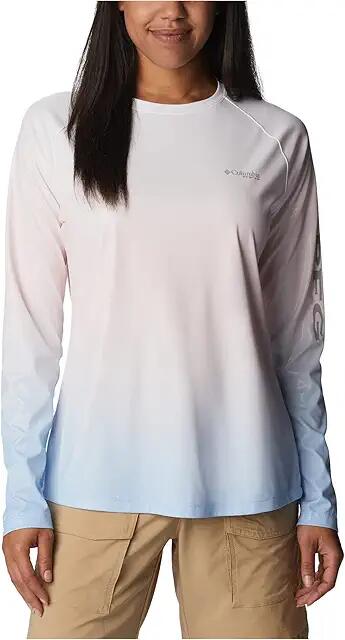 Columbia Printed Tidal Deflector Long Sleeve (Satin Pink Gradient) Women's Clothing Cover