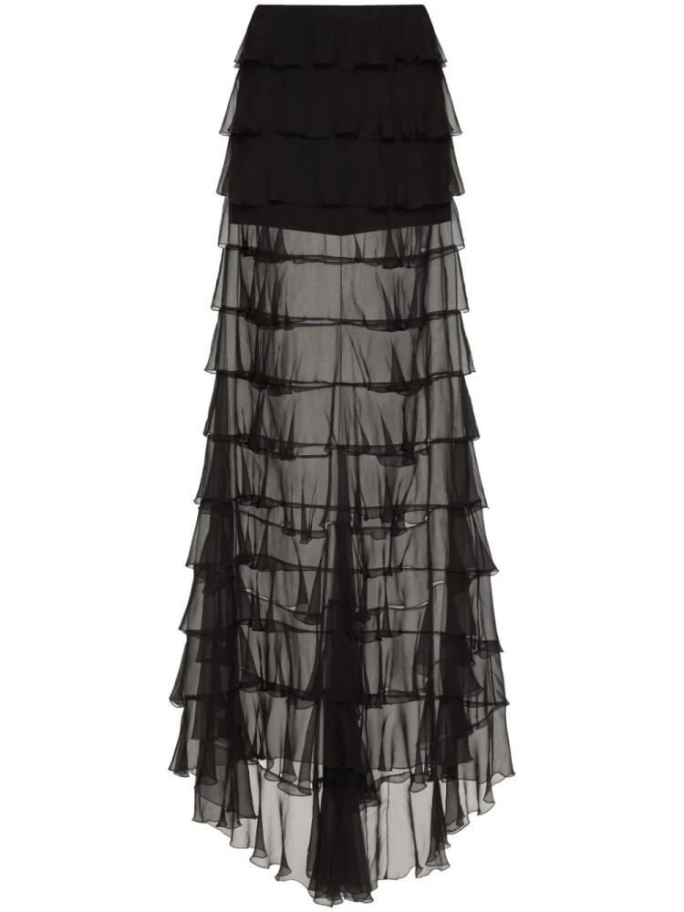 Valentino Garavani semi-sheer maxi skirt - Black Cover