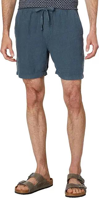 Faherty Essential Linen Short (Look Out Navy) Men's Shorts Cover