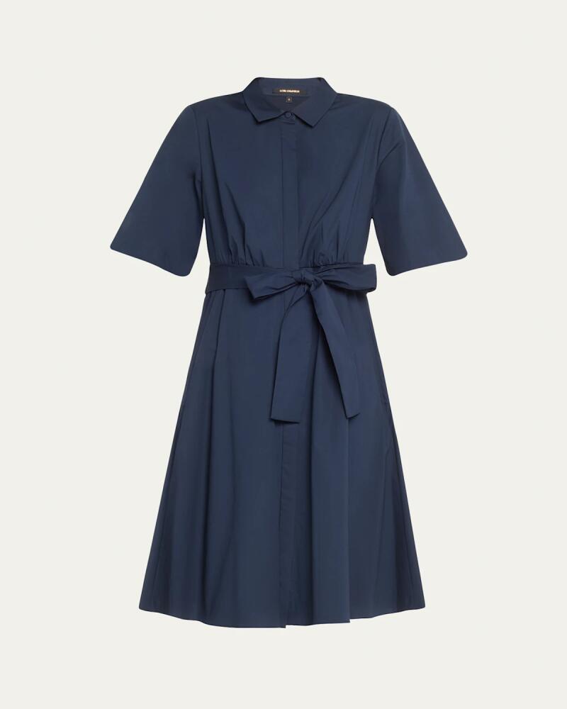 Kobi Halperin Tiffany Pleated Elbow-Sleeve Midi Shirtdress Cover