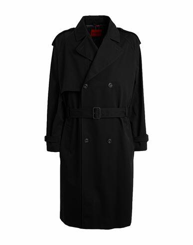 Hugo Man Overcoat & Trench Coat Black Polyester, Cotton Cover