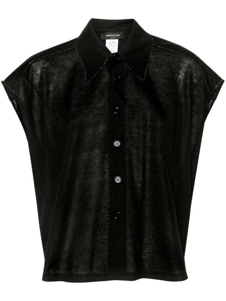 Fabiana Filippi fine-knit sleeveless shirt - Black Cover