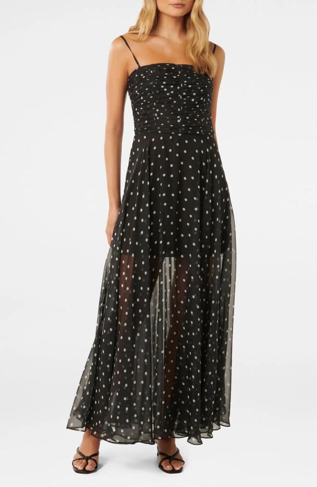 Ever New Brandy Polka Dot Sheer Skirt Maxi Dress in Black Edmond Spot Cover