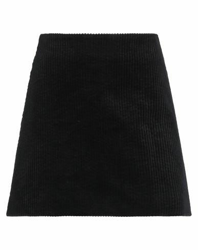 Ganni Woman Mini skirt Black Organic cotton, Elastane Cover