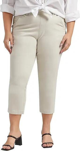 Jag Jeans Plus Size Maddie Mid-Rise Capris (Stone) Women's Casual Pants Cover