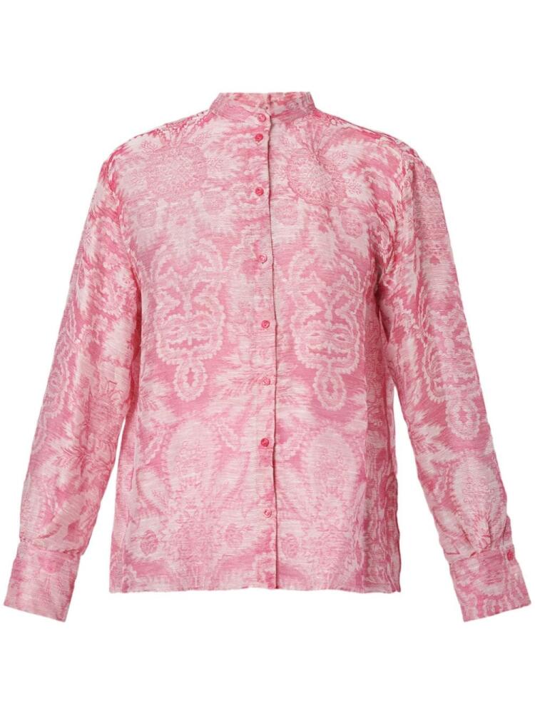 ERDEM graphic-print open-back shirt - Pink Cover