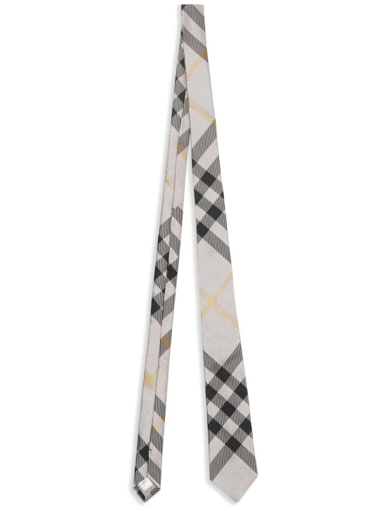 Burberry checkered silk tie - Grey Cover