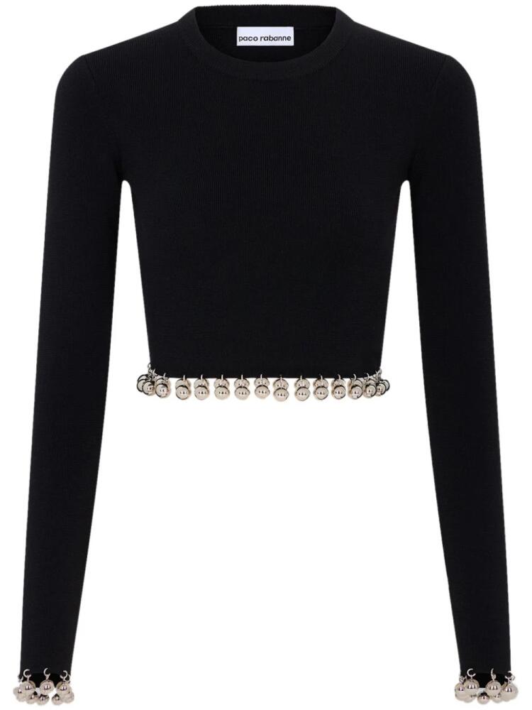 Rabanne bead-detail wool jumper - Black Cover