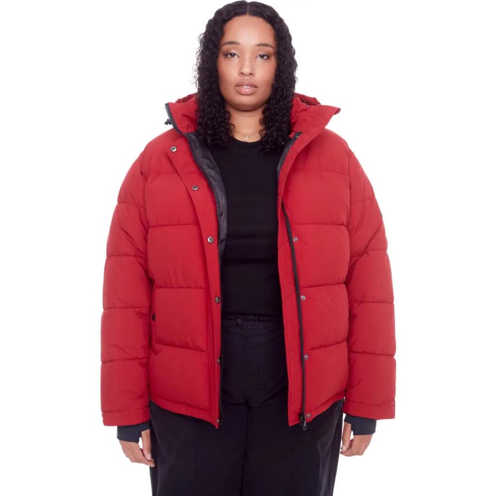 Alpine North FORILLON PLUS SIZE - Vegan Down Short Quilted Puffer Jacket in Deep Red Cover