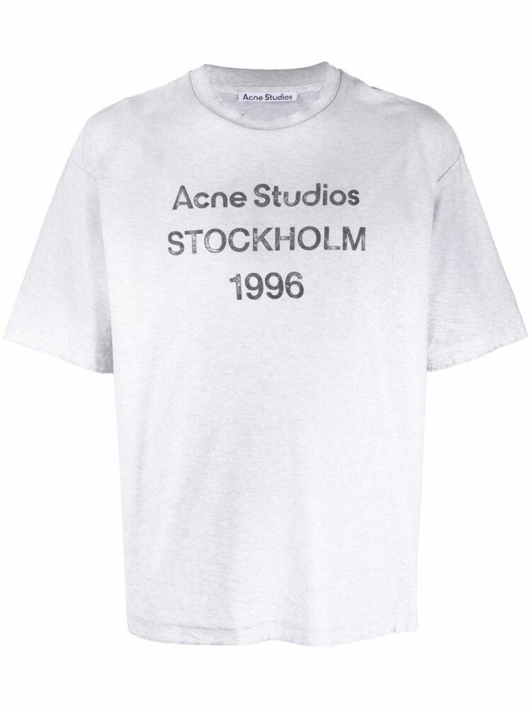 Acne Studios Logo Stockholm 1996-print T-shirt - Grey Cover