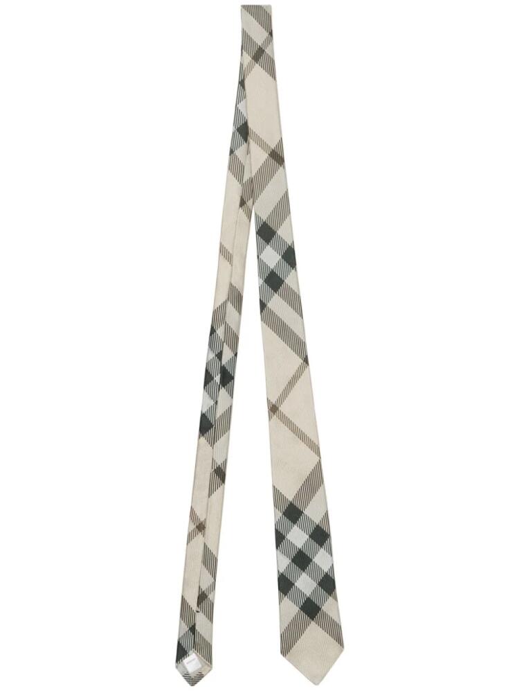 Burberry checkered silk tie - Neutrals Cover