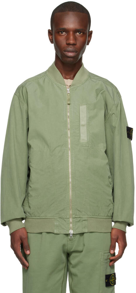 Stone Island Green Patch Bomber Jacket Cover