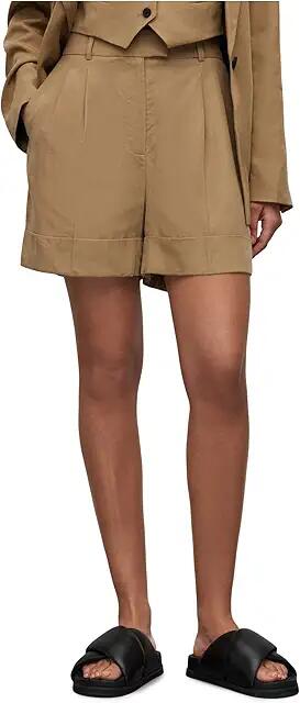 AllSaints Deri Lyn Shorts (Light Khaki Brown) Women's Shorts Cover