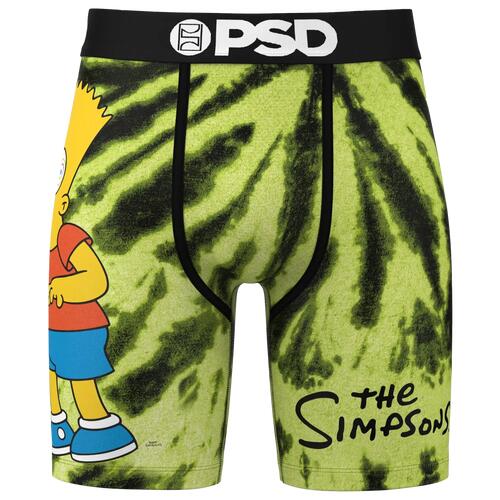 PSD Mens PSD Bart Simpson Tie Dye Underwear - Mens Green/Yellow/Black L Cover