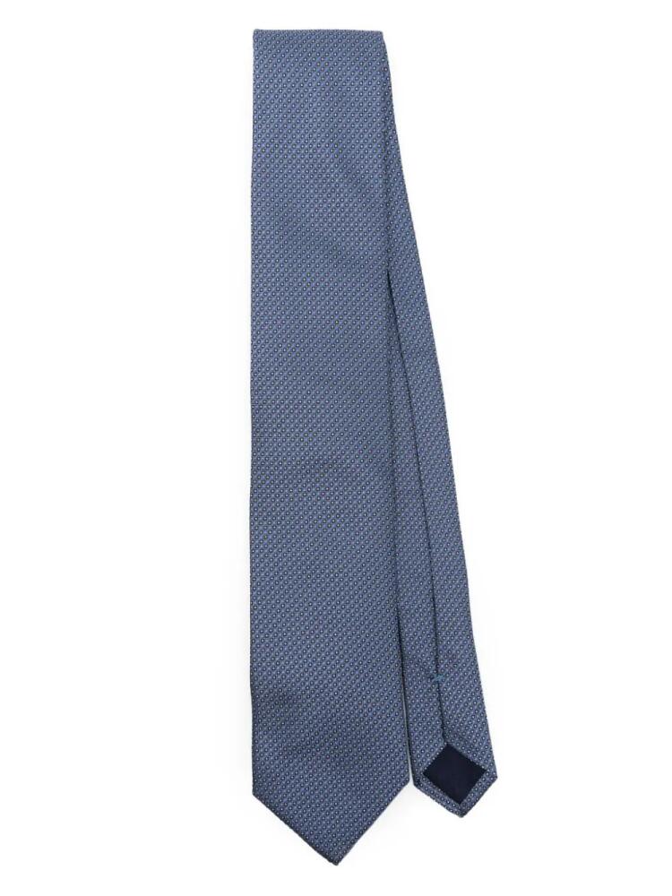 Corneliani patterned-jacquard silk tie - Blue Cover