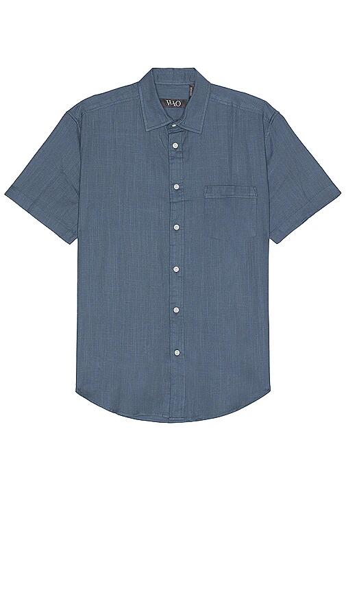 WAO Short Sleeve Slub Shirt in Blue Cover