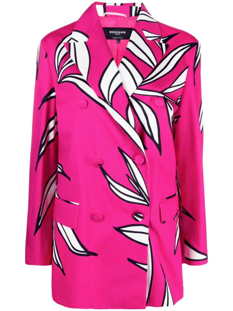 Rochas floral-print double-breasted blazer - Pink Cover