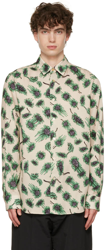 Paul Smith Off-White & Green Digital Daisy Shirt Cover