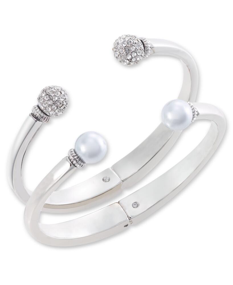 Charter Club 2-Pc. Set Pave Fireball & Pink Imitation Pearl Cuff Bracelets, Created for Macy's - Multi Cover