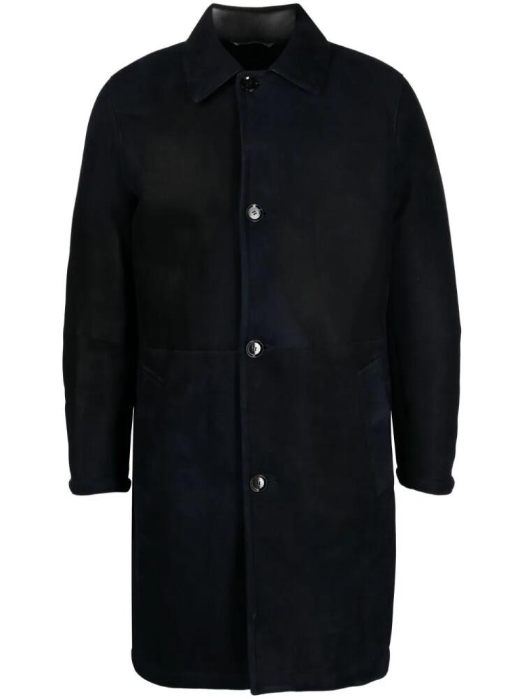 Brioni single-breasted leather coat - Black Cover