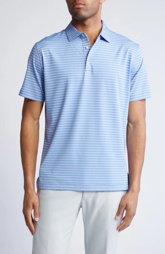 Peter Millar Drum Stripe Performance Jersey Polo in Bonnet Cover