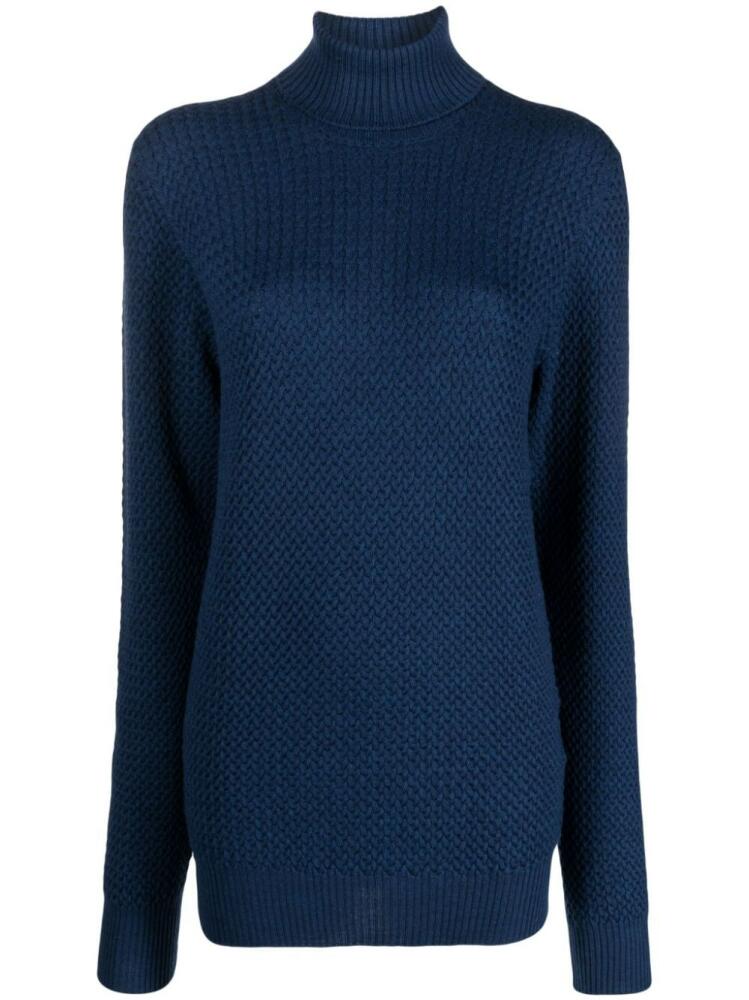 Fileria roll-neck virgin wool jumper - Blue Cover