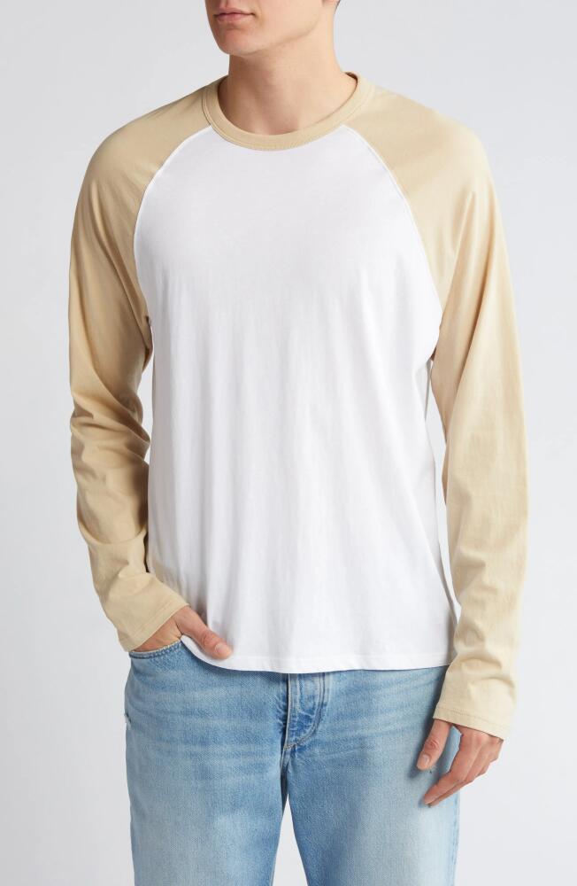 ATM Anthony Thomas Melillo Raglan Long Sleeve T-Shirt in White /Shiitake Cover