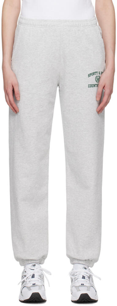 Sporty & Rich Gray Varsity Crest Lounge Pants Cover