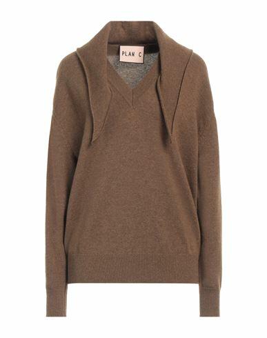 Plan C Woman Sweater Camel Wool, Cashmere Cover