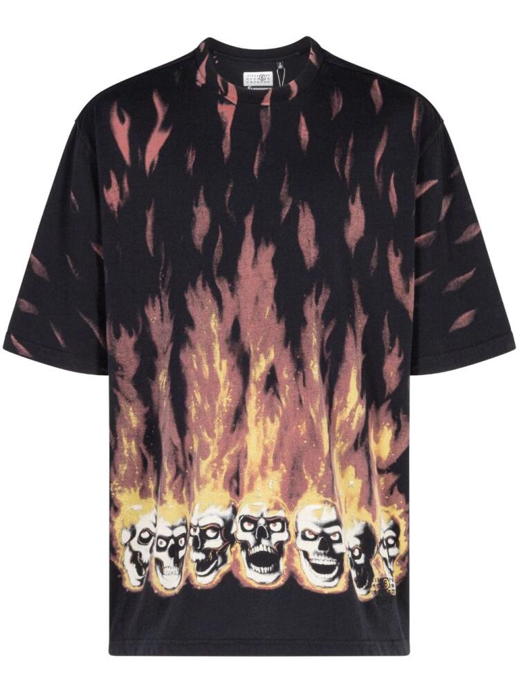 Supreme x MM6 Maison Margiela flame-print T-shirt - Black Cover