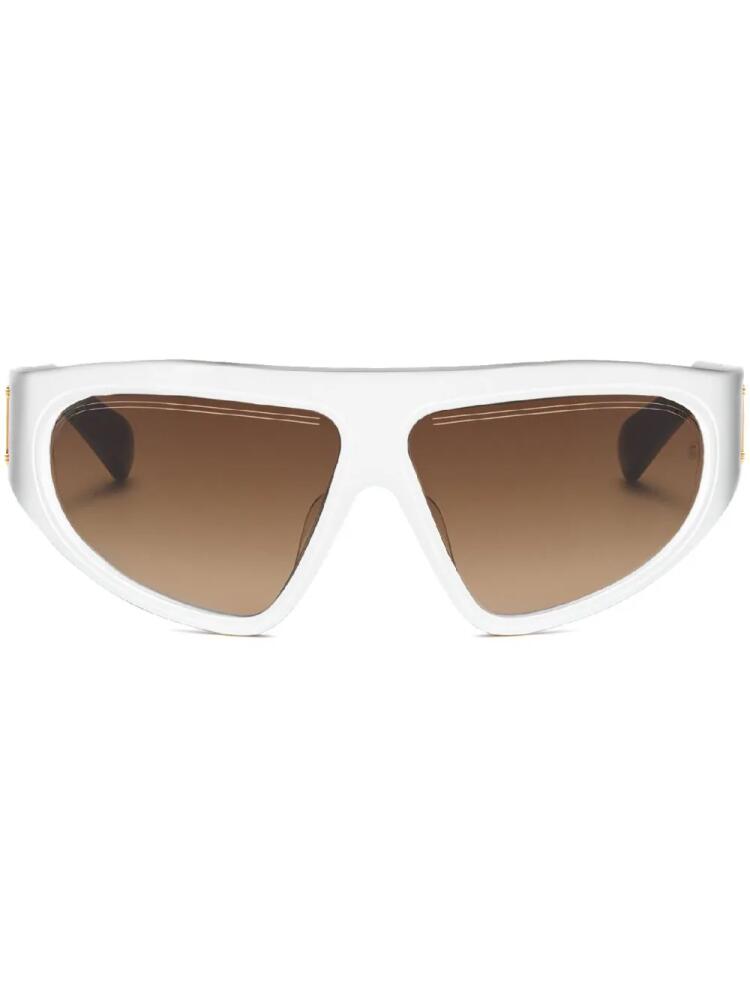 Balmain Eyewear B-escape oversize-frame sunglasses - White Cover