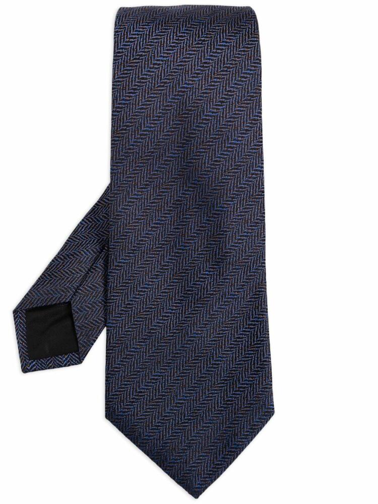 Lanvin herringbone pattern tie - Blue Cover