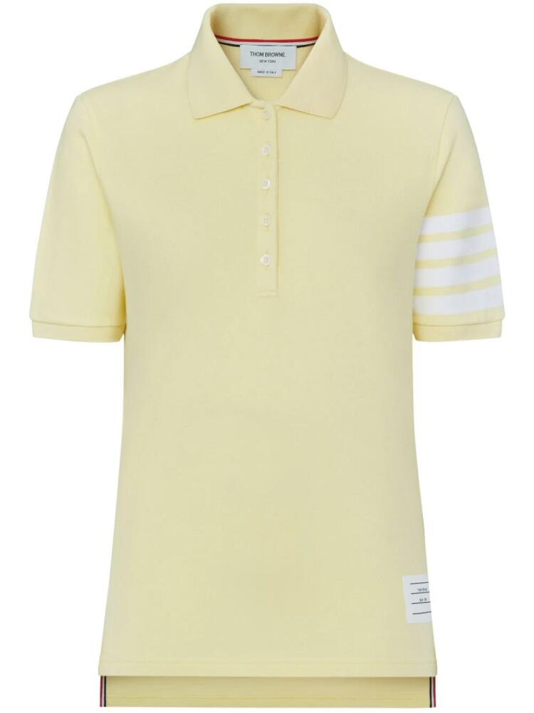 Thom Browne 4-Bar short-sleeved polo top - Yellow Cover