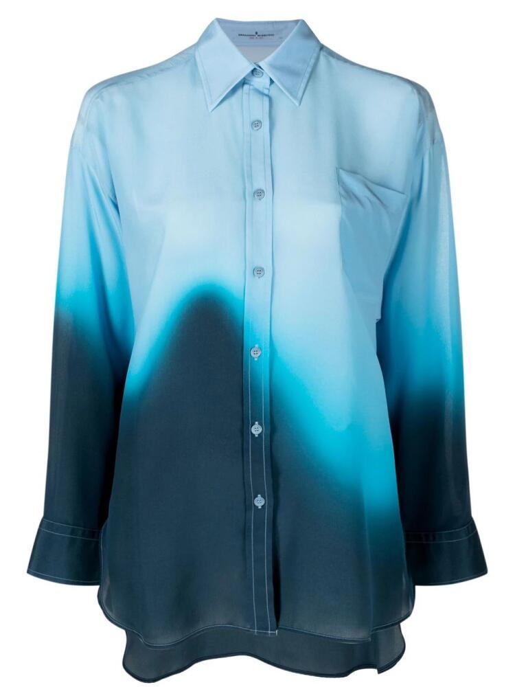 Ermanno Scervino gradient-print silk shirt - Blue Cover