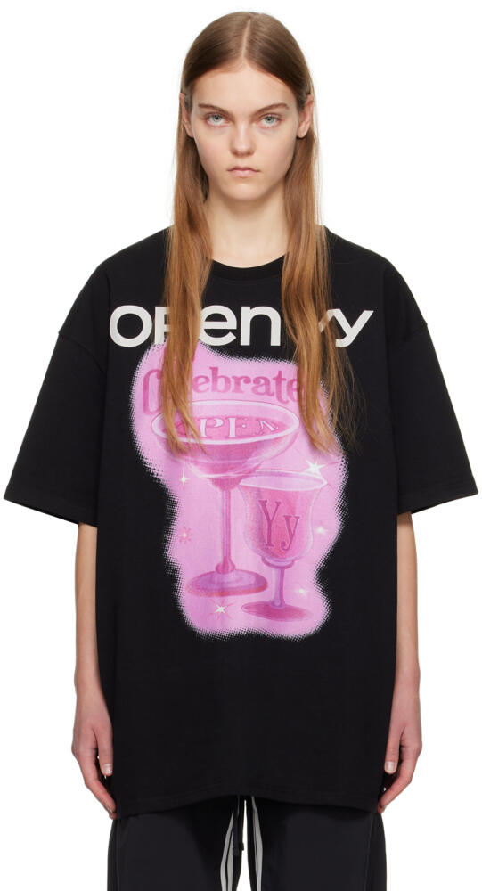 OPEN YY SSENSE Exclusive Black Cocktail T-Shirt Cover