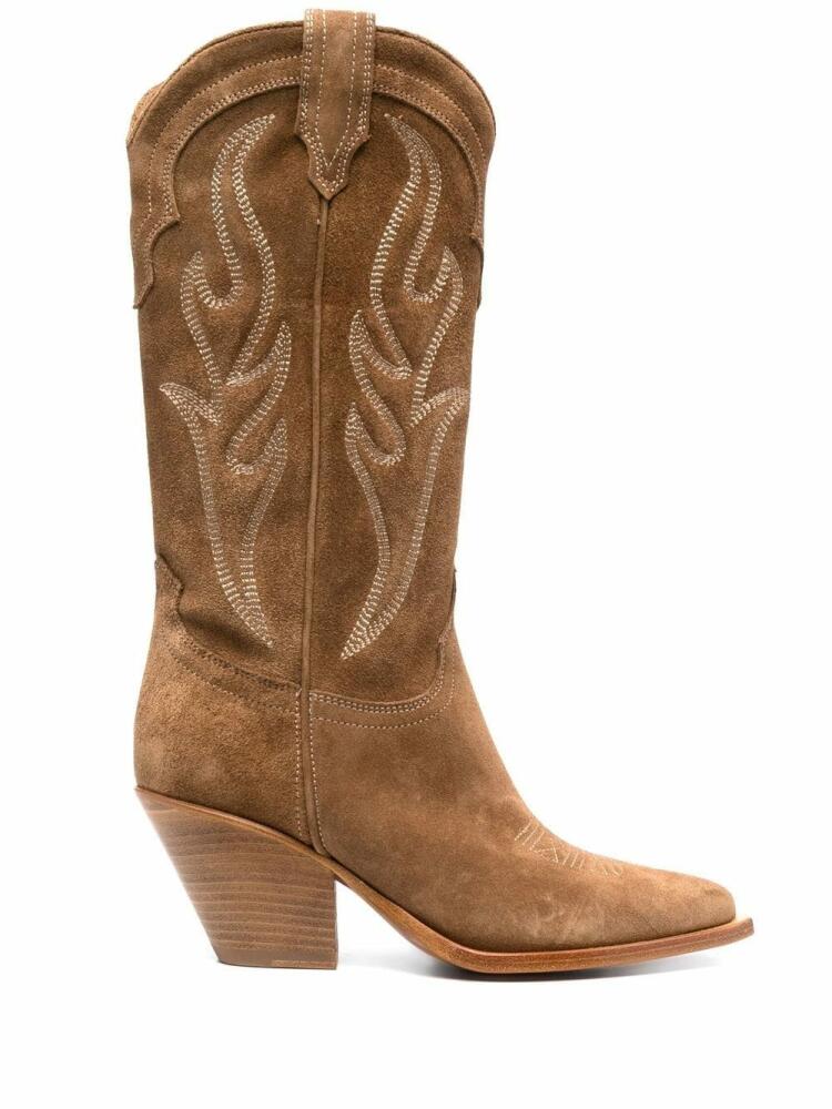 Sonora 70mm Western-style suede boots - Brown Cover