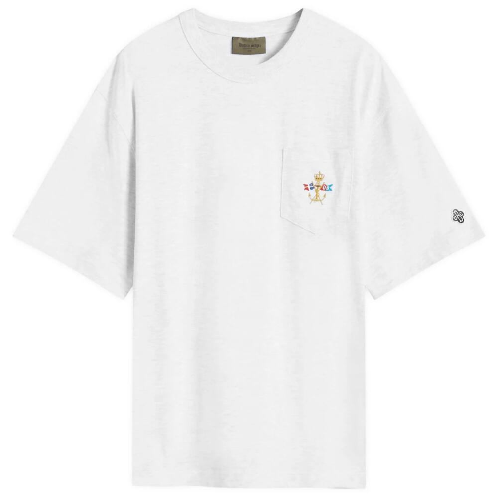 Uniform Bridge Men's Flag Pocket T-Shirt in White Melange Cover