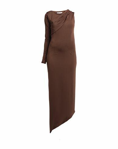 Cinqrue Woman Maxi dress Brown Polyester, Elastane Cover