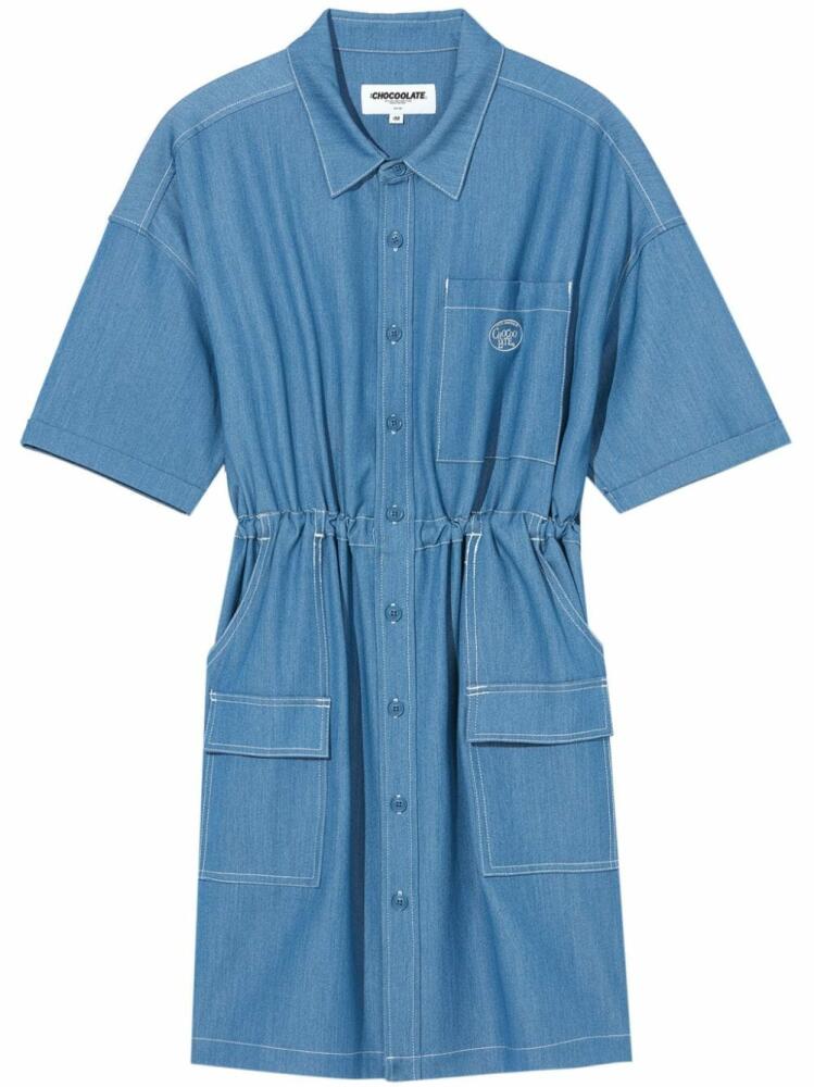 CHOCOOLATE drawstring denim shirtdress - Blue Cover