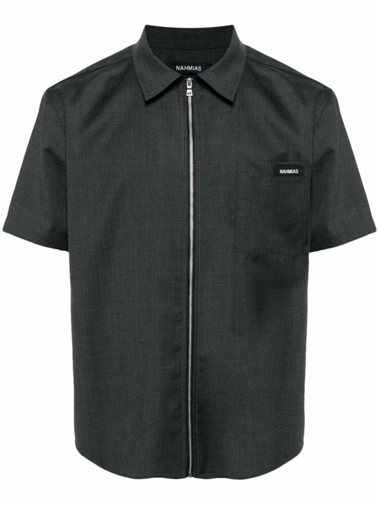 Nahmias zip-fastening wool shirt - Grey Cover