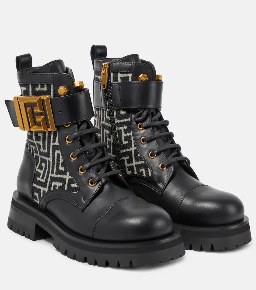 Balmain Charlie monogram leather combat boots Cover