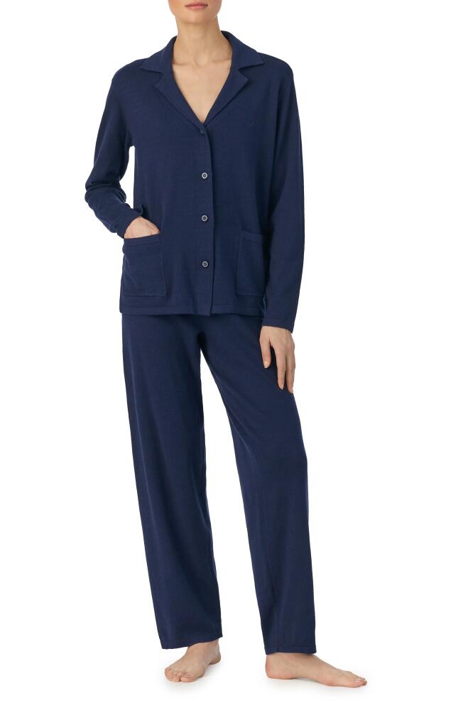 Lauren Ralph Lauren Long Sleeve Cotton & Cashmere Knit Pajamas in Navy Cover